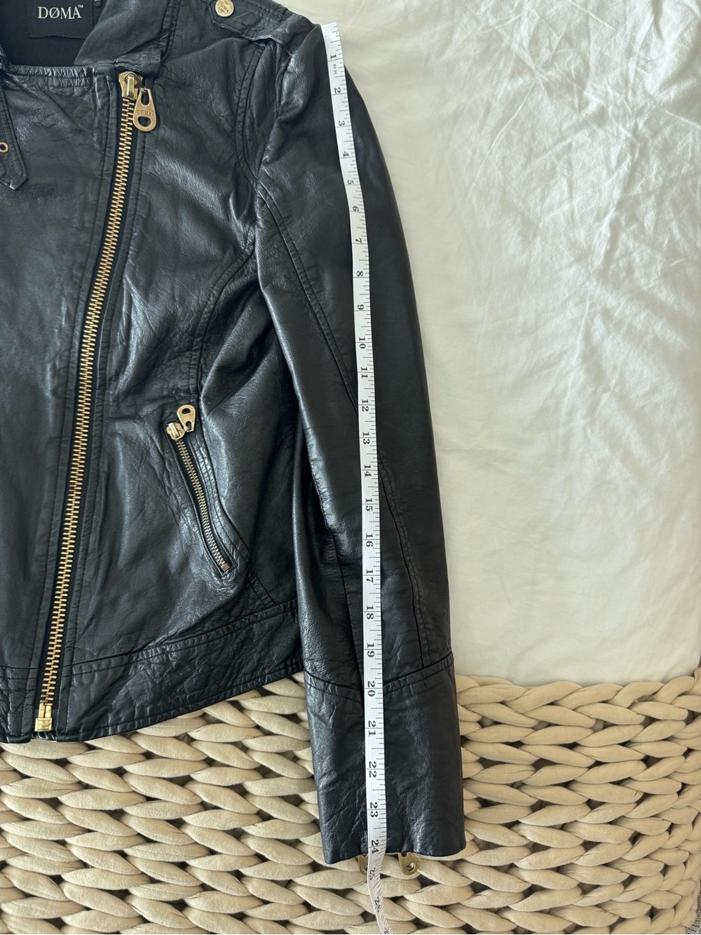 Doma Black Vintage Leather Moto Jacket - Picture 6 of 7